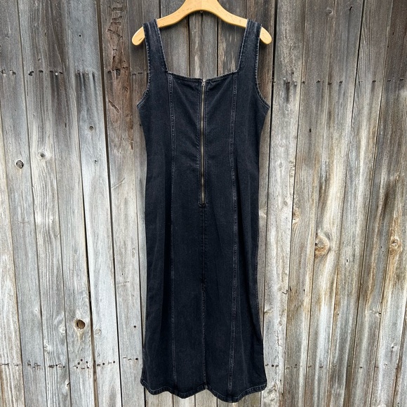 Abercrombie & Fitch Denim Midi Maxi Dress Black Wash  L - Picture 10 of 16